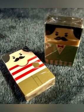 Novelty Haircut Eraser Set Funny Mustache Erasers 2pc Cute Desk Toy